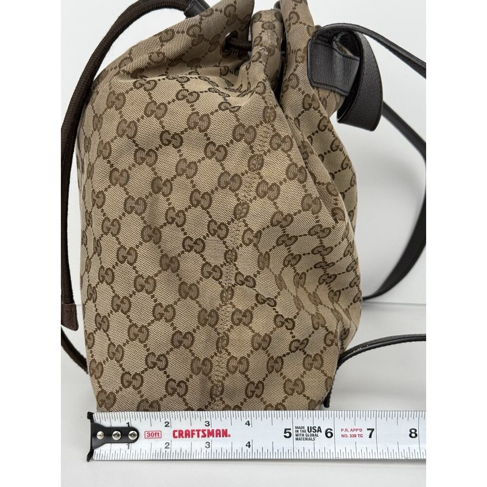 Gucci GG Brown Canvas Bucket Backpack - Picture 13 of 15